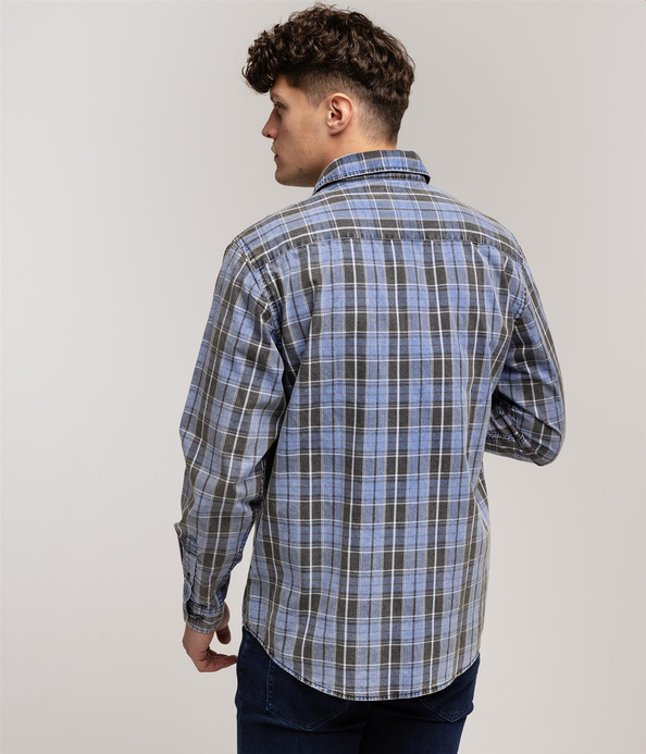 Koszula męska regular z długim rękawem WILL 2124 BLUE INDIGO
