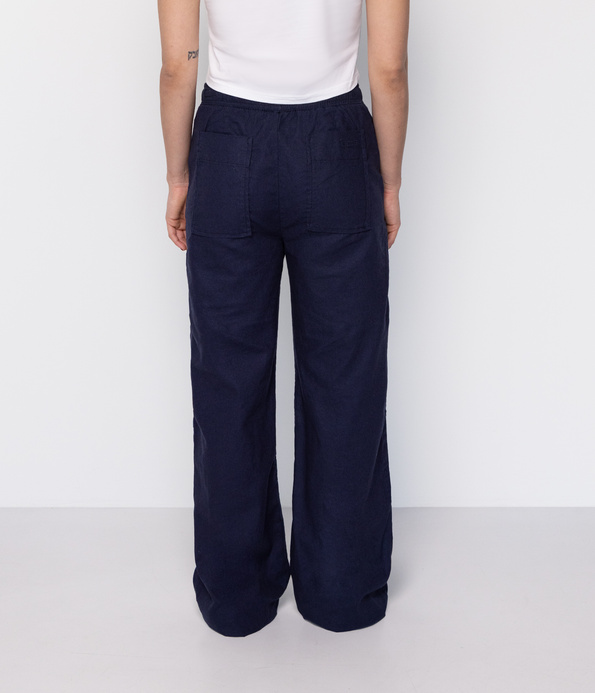 Lniane spodnie damskie LIANA 3600 NAVY BLAZER