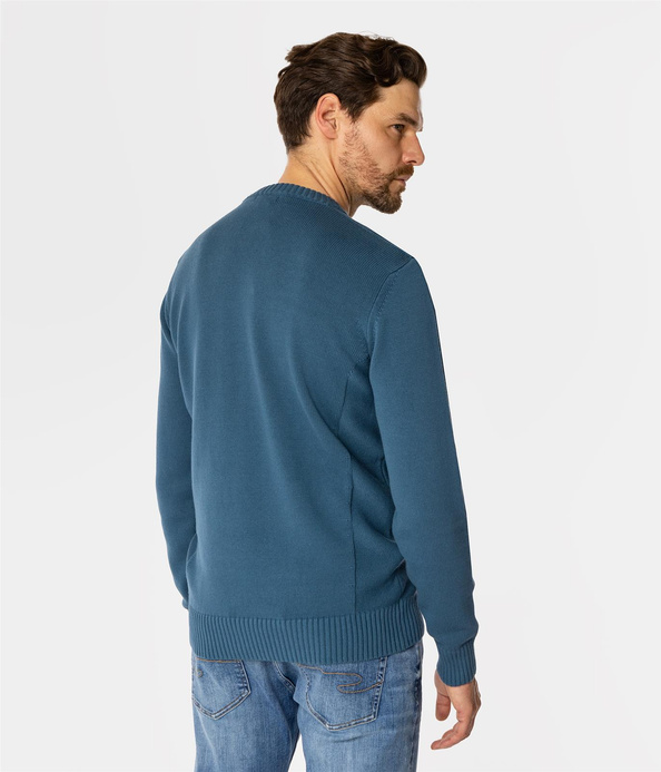 Sweter męski z bawełny organicznej BILL ORGANIC INDIAN TEAL