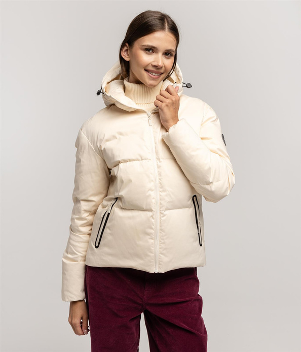 KURTKA puchowa z kapturem MOLLY 0101 EGRET