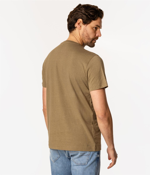 T-shirt męski z lnem OSLO 8515 COVERT GREEN