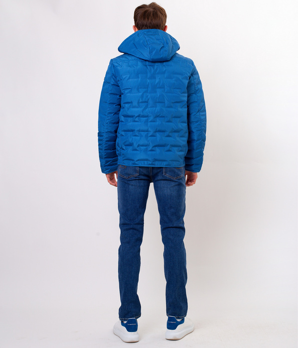 Kurtka puchowa z odpinanym kapturem FREDERIC 3276 BLUE CHECK