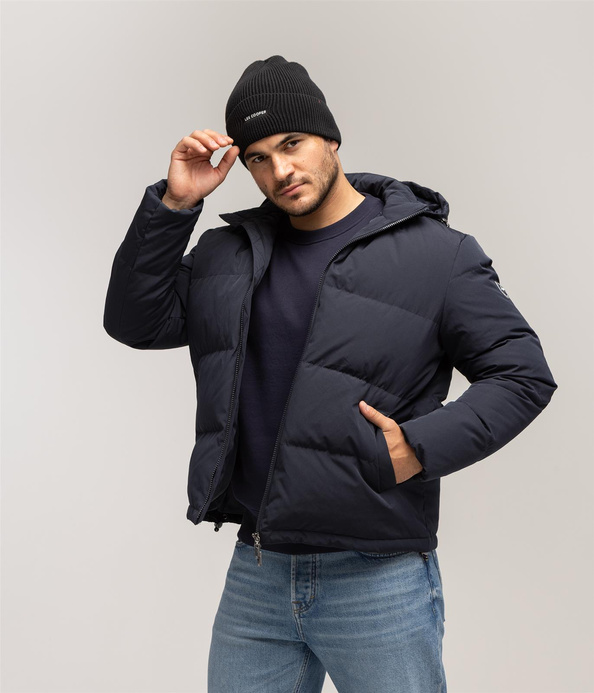 Kurtka puchowa z kapturem MAX 7030 NAVY