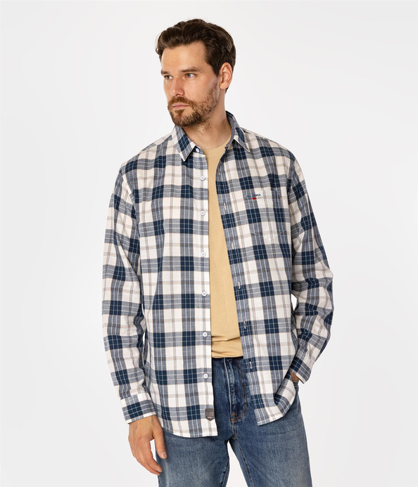 Koszula regular w kratę WILL 9336 INDIAN TEAL