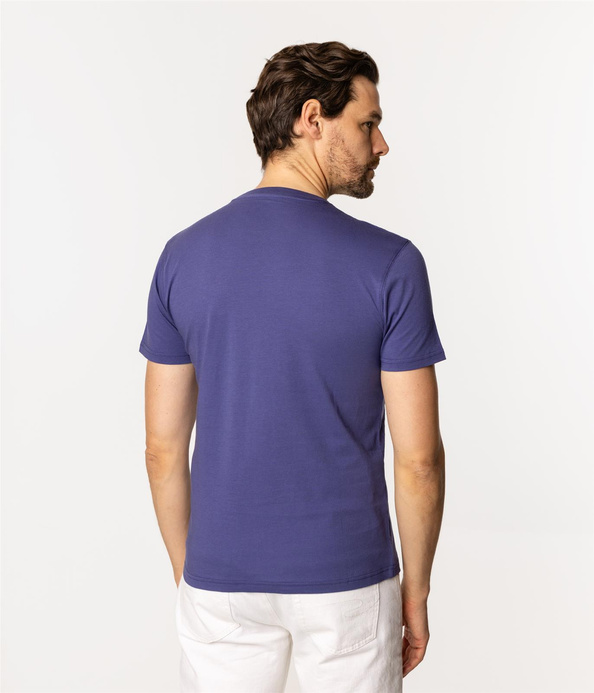 T-shirt męski z nadrukiem LETTERS 1145 VINTAGE INDIGO