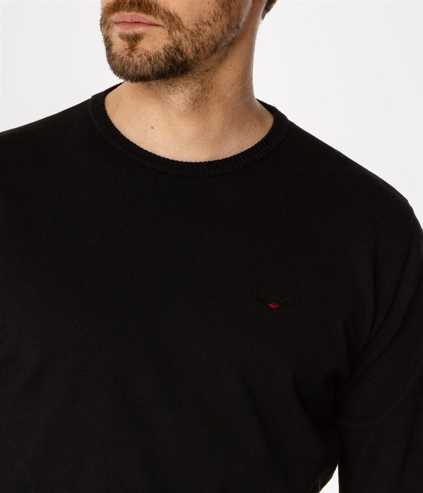 Sweter męski z bawełny organicznej ANDY ORGANIC BLACK