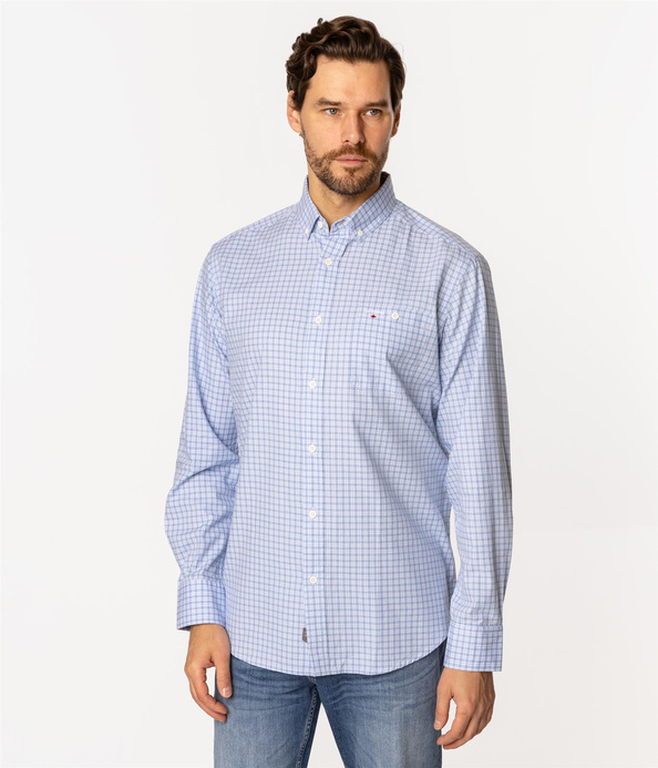 Koszula męska comfort z długim rękawem NEW TENBY KL16 BLUE