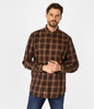 Koszula męska comfort w kratę NEW TENBY 10KZ BROWN