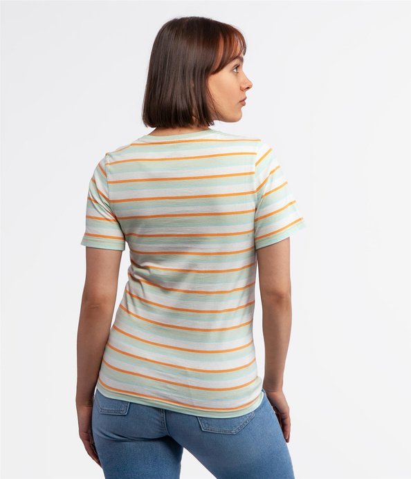 Dopasowany t-shirt w paski TELMA ORGANIC MUSKMELON
