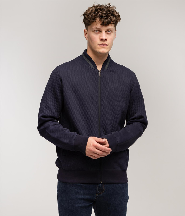 Bluza rozpinana z małą stójką HUAN 5164 NAVY BLAZER