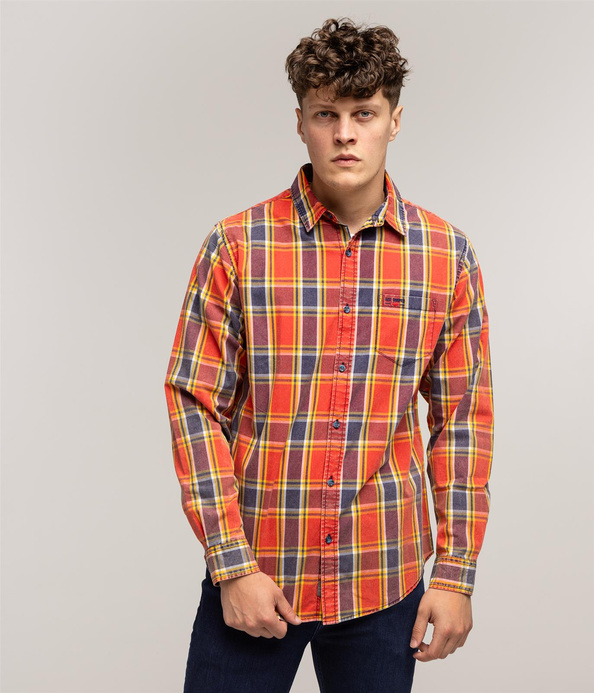 Koszula męska slim z długim rękawem WALTER 2120 RED INDIGO