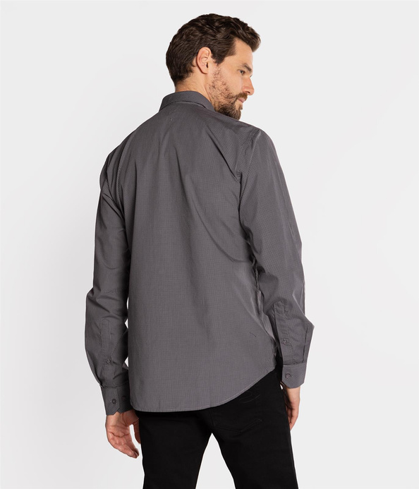 Koszula slim w drobną kratkę MALT KZ40 GREY