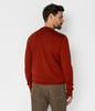 Sweter męski regular z wełną merino RIVER MERA RED OCHRE