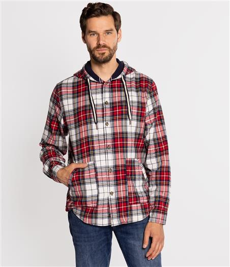 Koszula męska regular z kapturem JON 8318 RED
