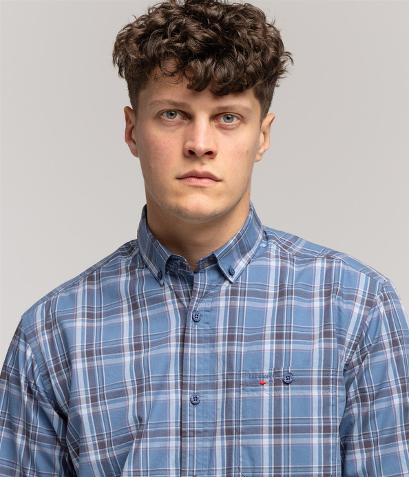 Koszula męska comfort z długim rękawem NEW TENBY 27ZK BLUE