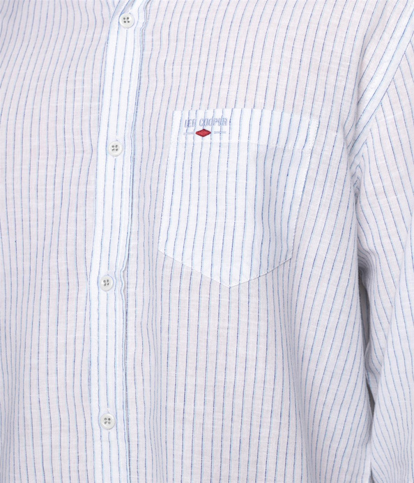 Koszula regular w paski z lnem WILL 9144 WHITE