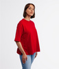 T-shirt oversize z lnem OMENA 8515 RED