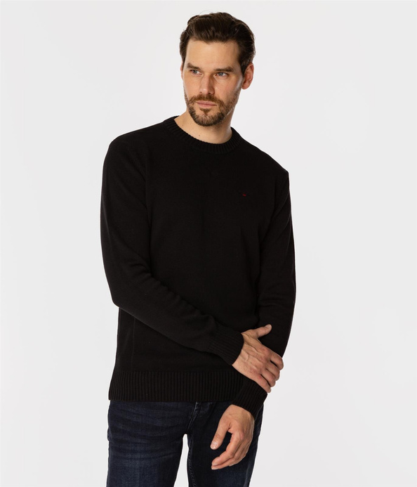 Sweter męski z bawełny organicznej BILL ORGANIC BLACK