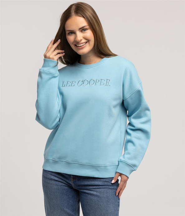 Bluza oversize z brandowanym napisem SELINA 4582 MILKY BLUE