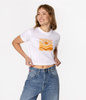T-shirt damski z nadrukiem SUN 1160 WHITE ORANGE