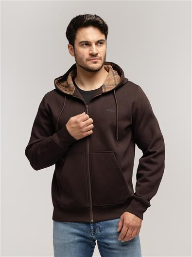 Bluza rozpinana z kapturem ALBANO 3010 CHOCOLATE TORTE