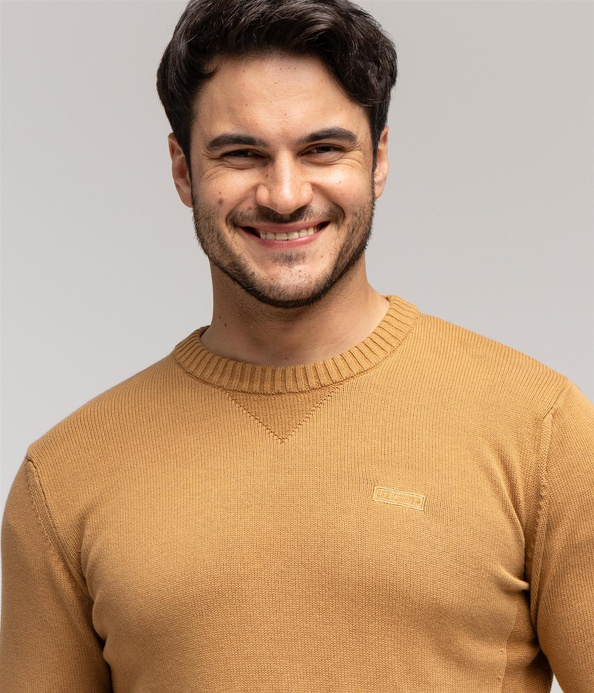 Sweter z bawełny organicznej BILL ORGANIC BROWN SUGAR