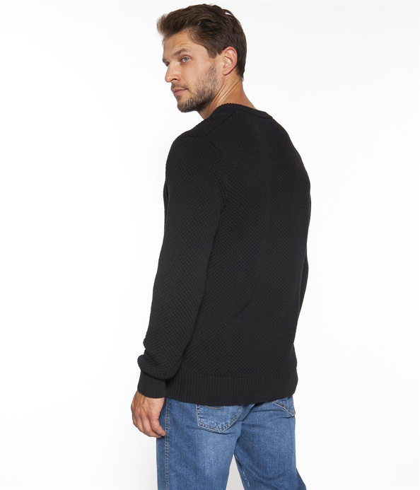 Sweter męski z bawełny organicznej VIBEL ORGANIC BLACK