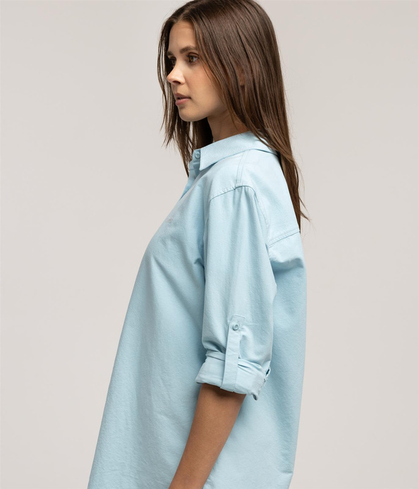 Koszula damska oversize LINA OXFORD MILKY BLUE