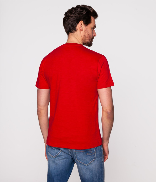 T-shirt slim z dekoltem w serek TOBY 1560 RED