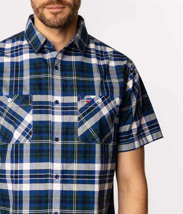 Koszula męska regular z krótkim rękawem WESLEY2 1105 GREEN