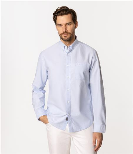 Bawełniana koszula męska regular z długim rękawem LARS OXFORD BLUE