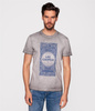 T-shirt slim z brandowanym nadrukiem VINTAGE2 6060 GREY