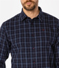 Koszula męska regular w kratę REY 15KZ NAVY