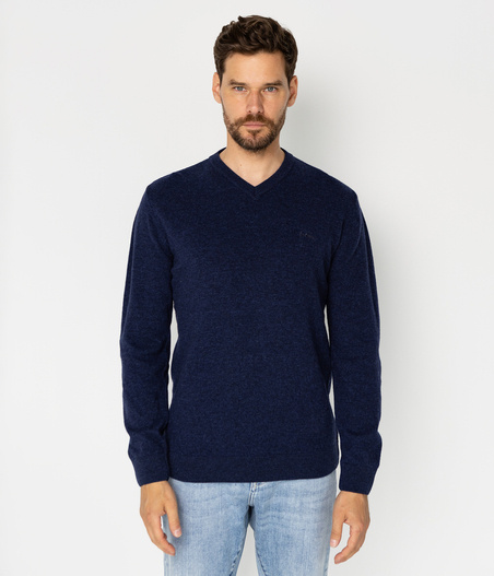 Sweter męski z wełny jagnięcej ROMI TOY NAVY MELANGE