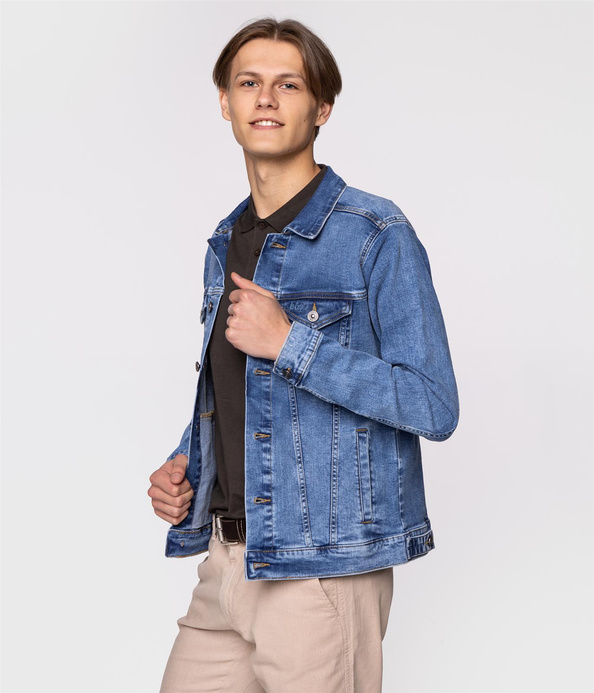 Kurtka jeansowa męska MAURO 1223 BRUSHED USED