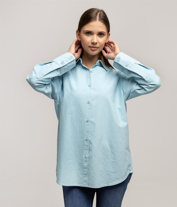 Koszula damska oversize LINA OXFORD MILKY BLUE