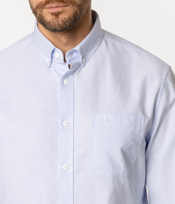 Bawełniana koszula męska regular z długim rękawem LARS OXFORD BLUE