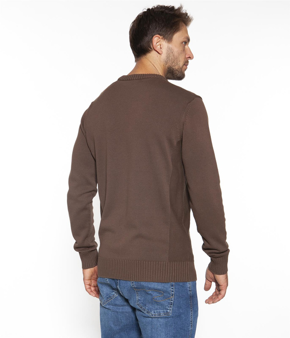 Sweter męski z bawełny organicznej BILL ORGANIC CHESTNUT