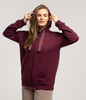 Rozpinana bluza oversize z kapturem LIDIA 5657 WINE