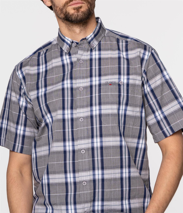 Koszula comfort z krótkim rękawem NEW TENBY2 LK13 GREY