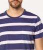 T-shirt męski z lnem w paski POCKET3 8515 VINTAGE INDIGO