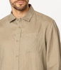 Lniana koszula męska regular z długim rękawem ROGER 2020 COVERT GREEN