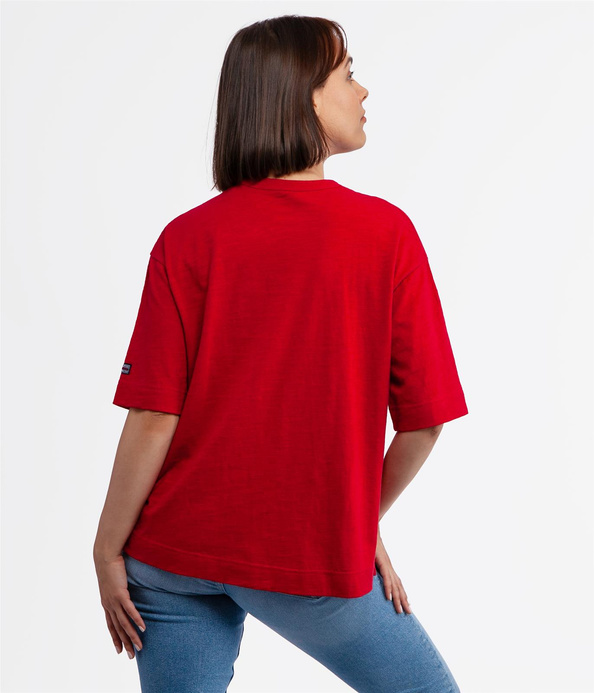 T-shirt oversize z lnem OMENA 8515 RED