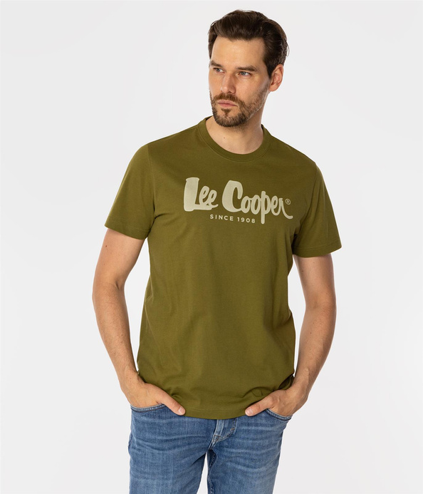 T-shirt męski z logo HERO7 FADE 1010 SPHAGNUM