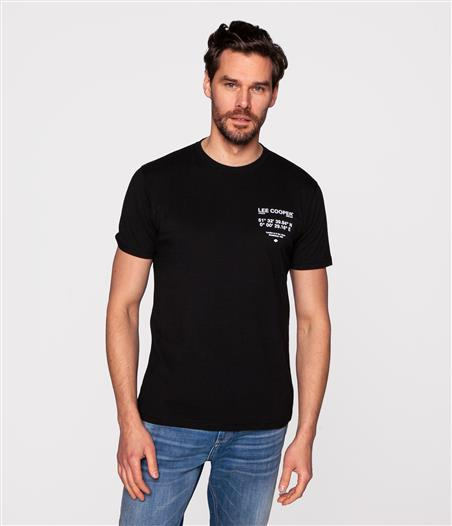 T-shirt slim z napisami COORDINATE 2020 BLACK