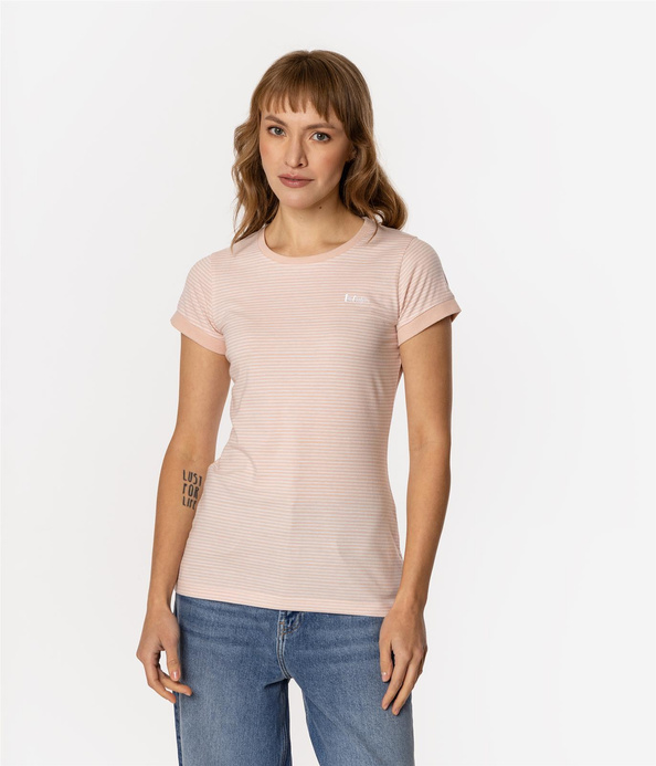 T-shirt damski w paski ALINE 6040 PEACH WHIP