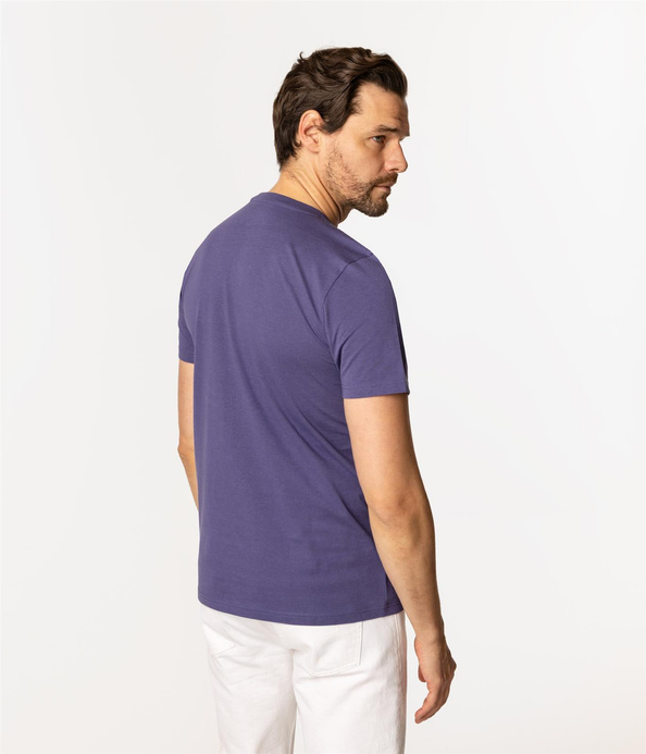 T-shirt z małym haftowanym logo OBUTCH 0875 SKIPPER BLUE