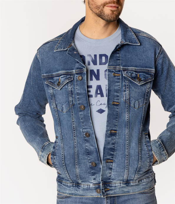 Kurtka jeansowa męska MAURO 1223 BRUSHED USED