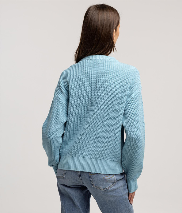 Sweter z bawełny organicznej YANA ORGANIC MILKY BLUE