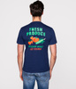 T-shirt unisex z dużym nadrukiem na plecach UNI FRESH 3933 MEDIEVAL BLUE